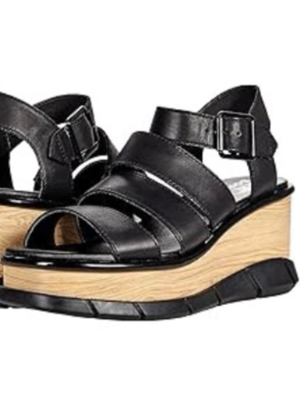 Bundle! Two pairs -Sorel Black Leather Platform and taupe leather Sandals